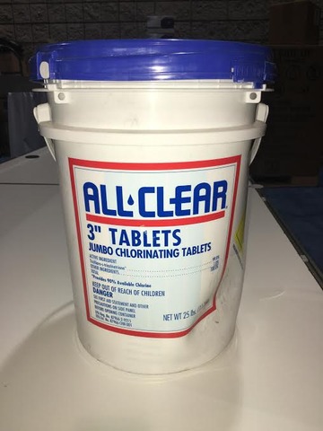 THURSDAY-----2017 25lb Tabs-Pool water products